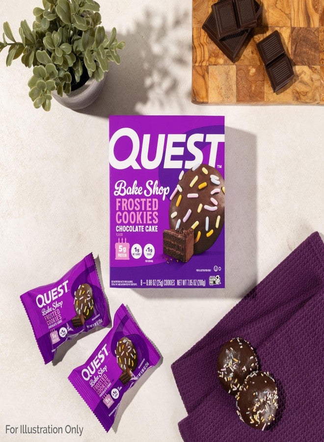 Quest Nutrition Frosted Protein Cookies, Chocolate Cake, 1g Sugar, 11g Protein, 2g Net Carbs, Gluten Free, 8 Cookies - Image 5
